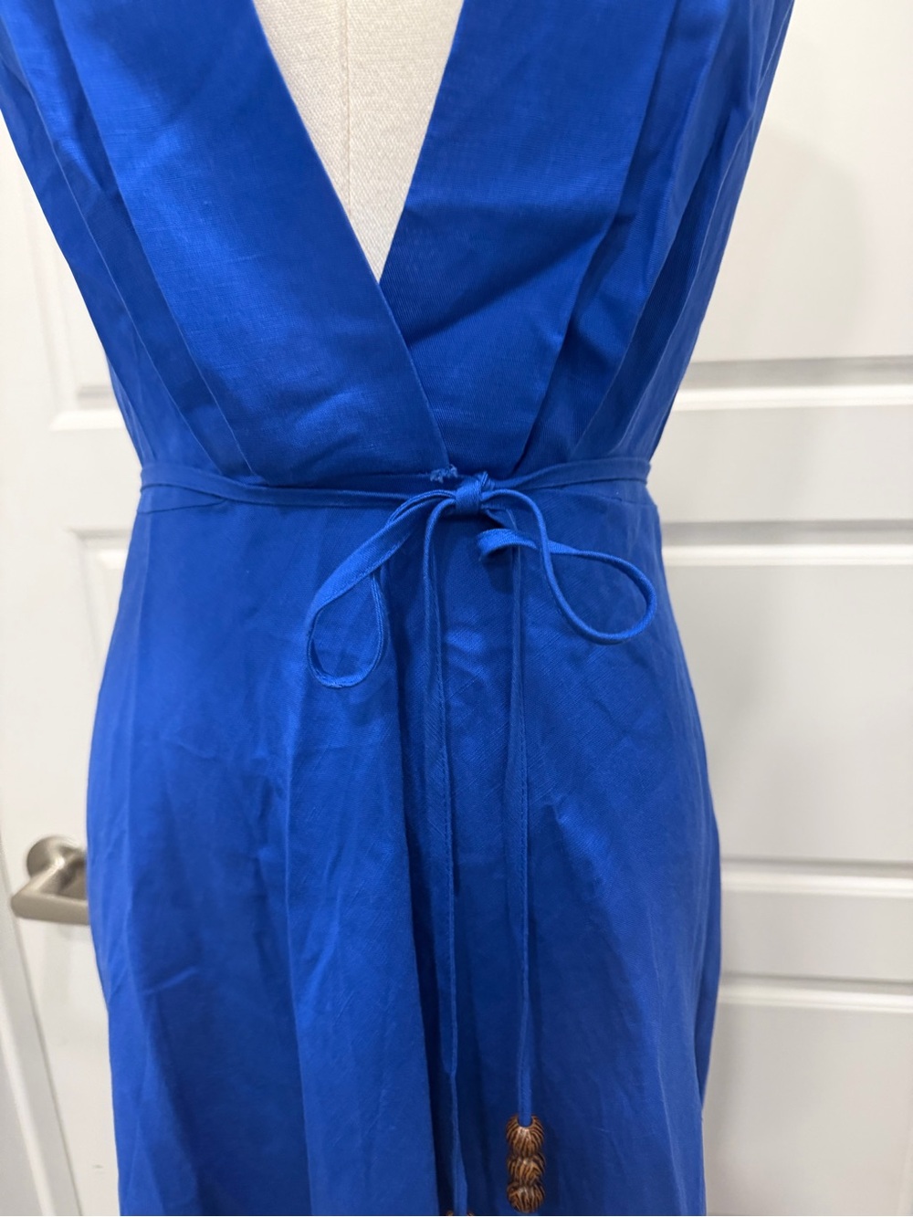 Zara Blue Halter Maxi Dress with Tie Waist - Picture 7 of 11